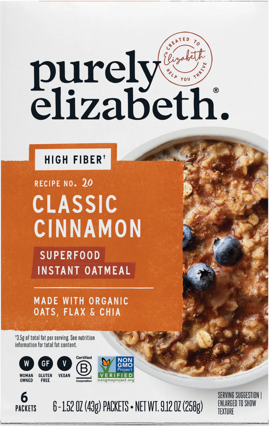 Classic Cinnamon Superfood Oatmeal Multipack with Prebiotic Fiber
